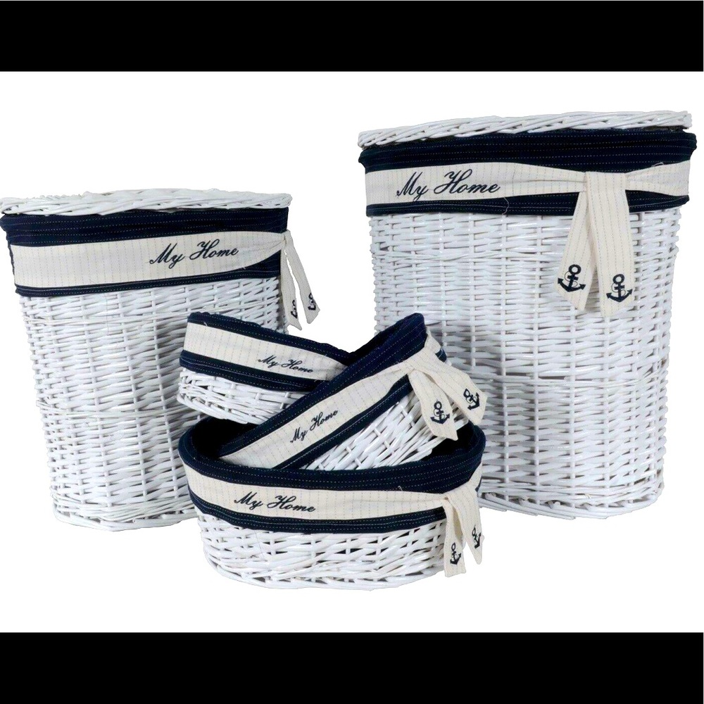 *NEW — Anne Home set of 5 Oval Nautical Baskets